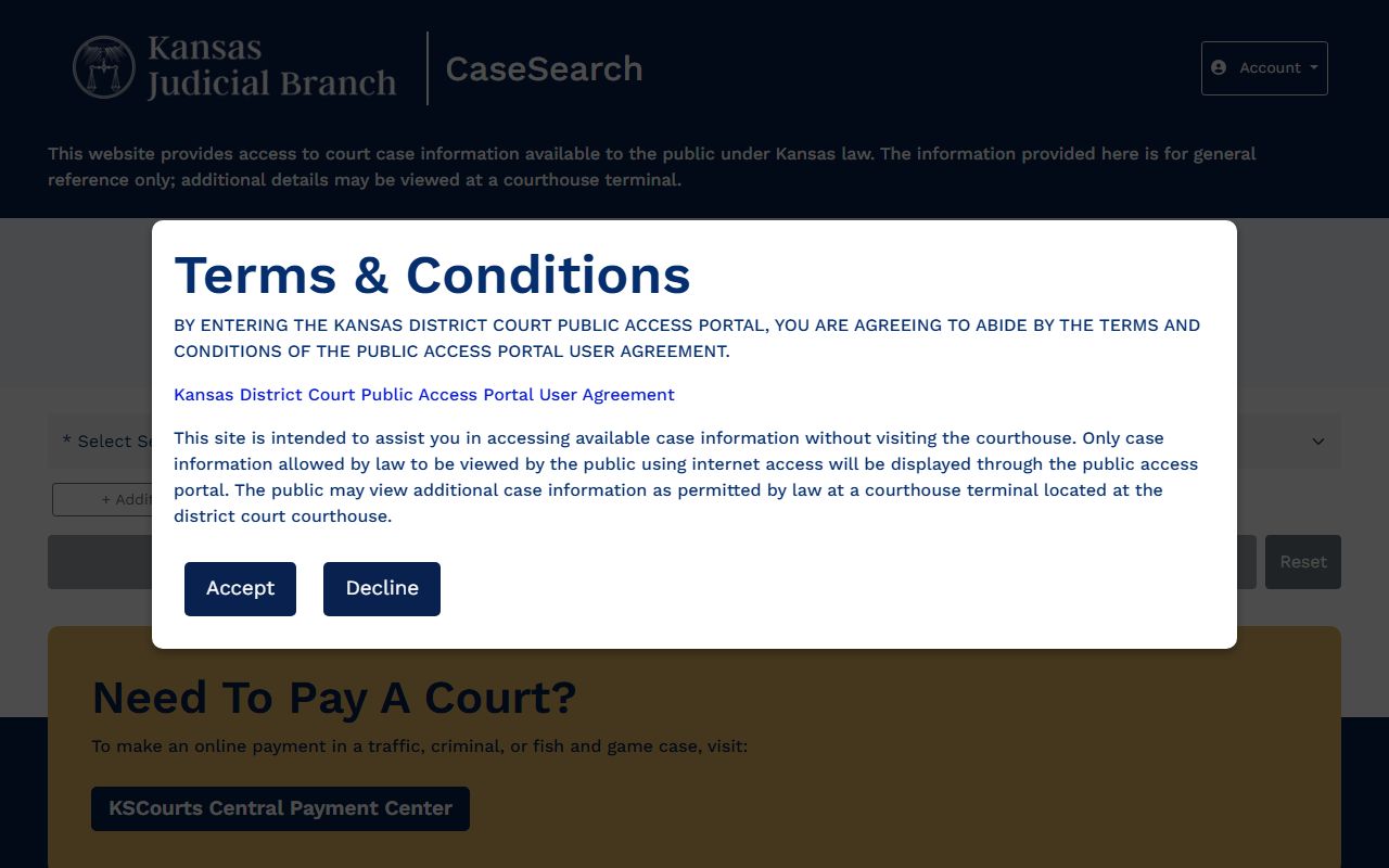 Rooks County court records after arrest on Kansas Case Search